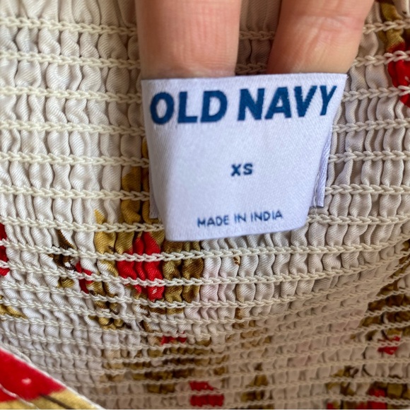 Old Navy Strawberry Puff Sleeve V-Neck Lined Mini Dress Elastic Back Women’s XS - Picture 4 of 11